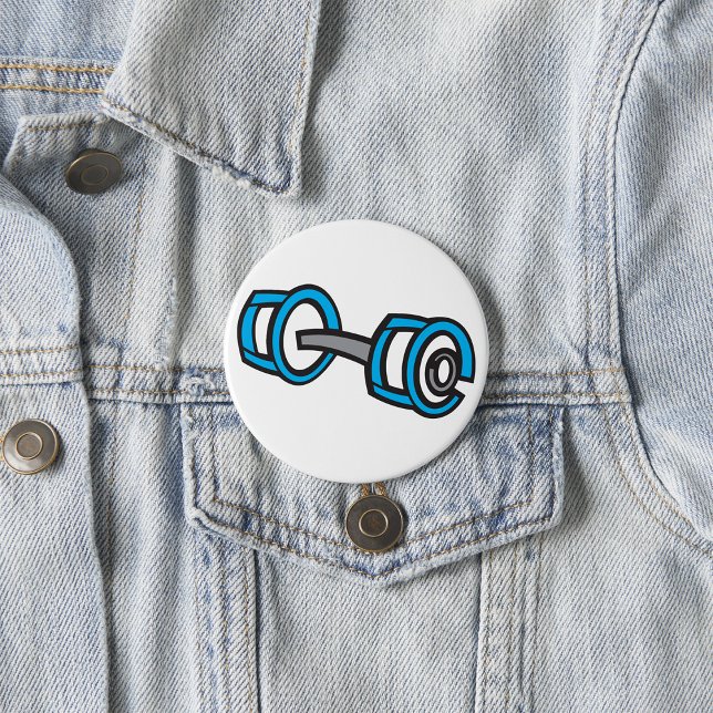 Bóton Redondo 7.62cm Legal Malhação Azul e Cinza Gráfico de Gym (Criador carregado)