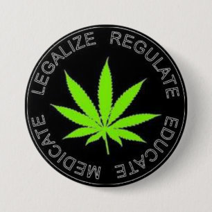 Bóton Redondo 7.62cm Legalize o botão da erva daninha