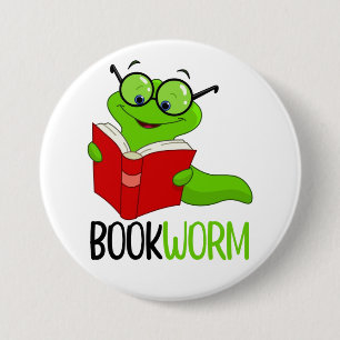Bóton Redondo 7.62cm Leitura do worm de livros