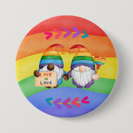 Bóton Redondo 7.62cm LGBTQ Love é Love Colorors Rainbow