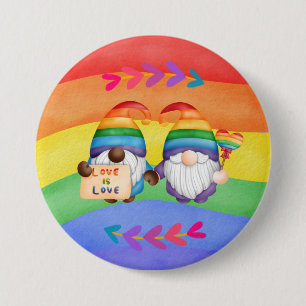 Bóton Redondo 7.62cm LGBTQ Love é Love Colorors Rainbow
