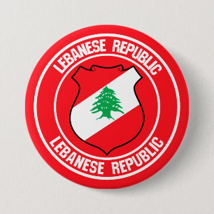 Bóton Redondo 7.62cm Líbano Round Emblem