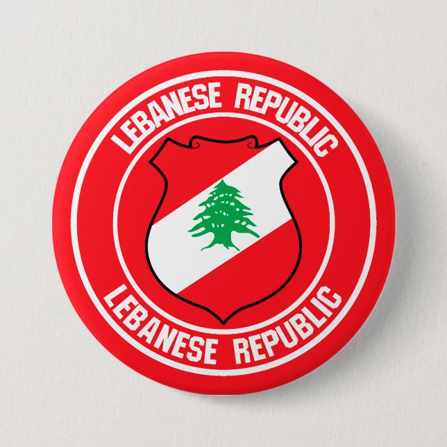 Bóton Redondo 7.62cm Líbano Round Emblem (Frente)