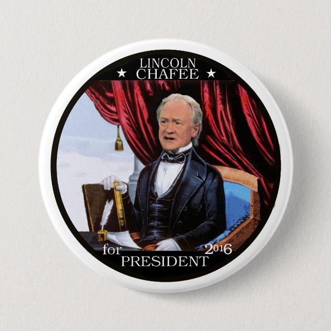 Bóton Redondo 7.62cm Lincoln Chafee 2016 (Frente)