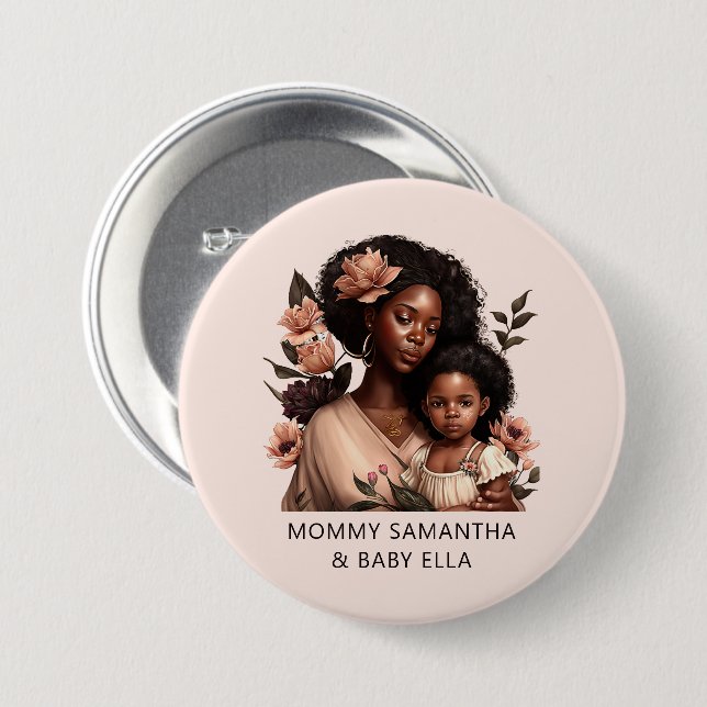 Bóton Redondo 7.62cm Linda mãe negra e filha (9) (Frente & Verso)