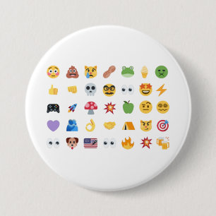 Bóton Redondo 7.62cm Linha do tempo de 35 emojis Roaring Kitty meme GME