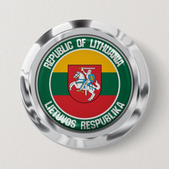 Bóton Redondo 7.62cm Lituânia Round Emblem (Frente)