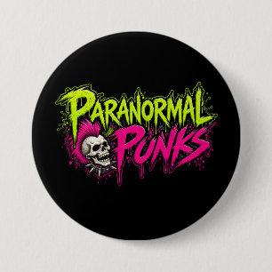 Bóton Redondo 7.62cm Logotipo dos Paranormal Punks Redondos