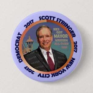 Bóton Redondo 7.62cm Longarina de Scott para o Mayor 2017 de NYC