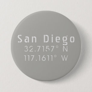 Bóton Redondo 7.62cm Longitude do Latitude San Diego