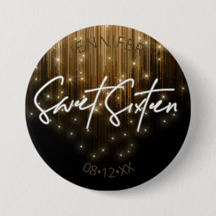 Bóton Redondo 7.62cm Luzes em cascata Doce 16 ID Dourado790