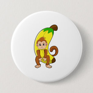 Bóton Redondo 7.62cm Macaco com Banana