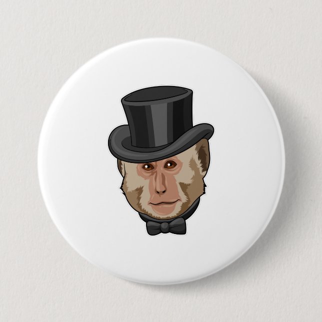 Bóton Redondo 7.62cm Macaco com Cilindro (Frente)