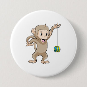 Bóton Redondo 7.62cm Macaco com Yo-yo