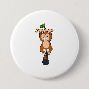 Bóton Redondo 7.62cm Macaco em Fortalecimento com Dumbbell