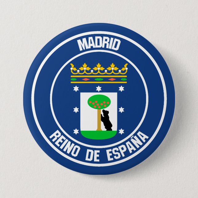 Bóton Redondo 7.62cm Madrid Round Emblem (Frente)