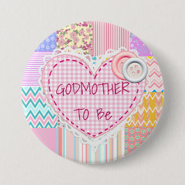 Bóton Redondo 7.62cm Madrinha A Ser Enrolada Botão de Chá de fraldas Ca