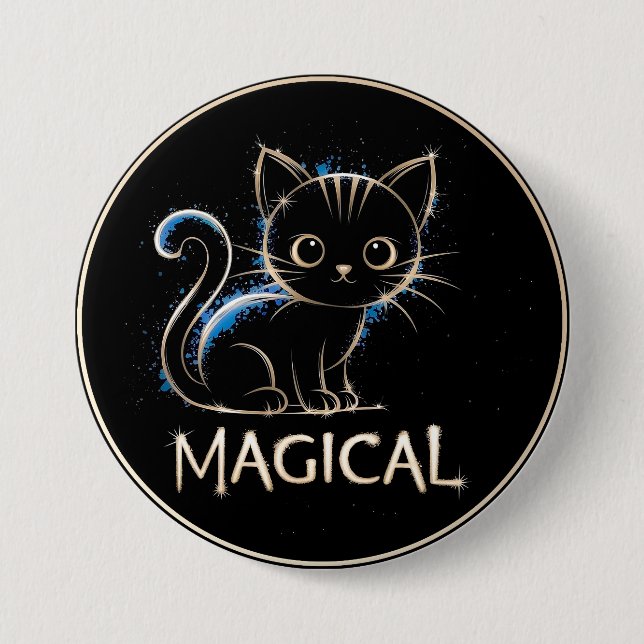 Bóton Redondo 7.62cm Magical Cat Button (Frente)