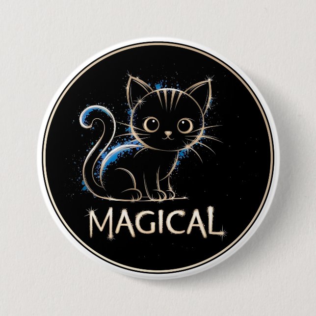 Bóton Redondo 7.62cm Magisches Kätzchen (Frente)