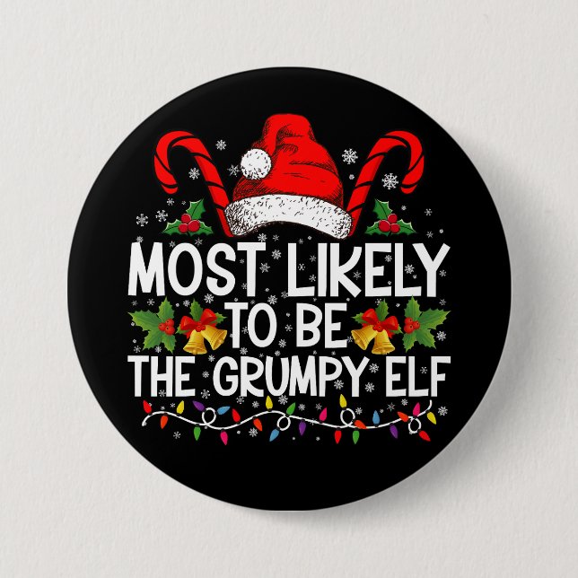 Bóton Redondo 7.62cm Mais Provável É Que O Elf Engraçado Engraçado De X (Frente)