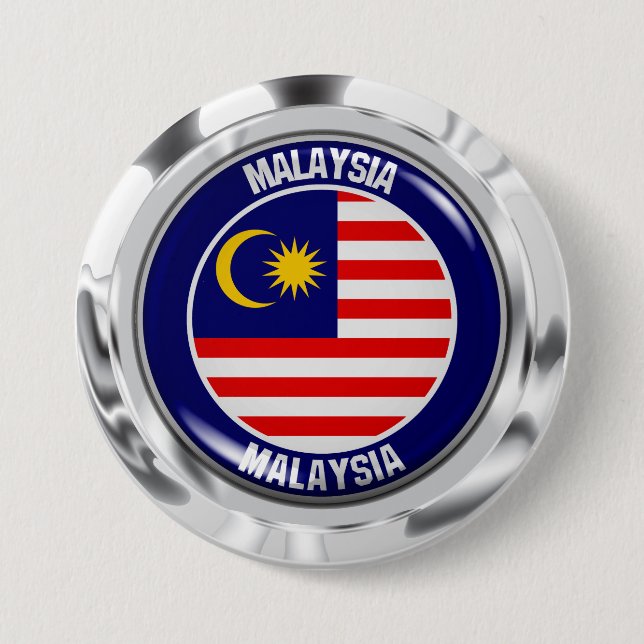 Bóton Redondo 7.62cm Malásia Round Emblem (Frente)