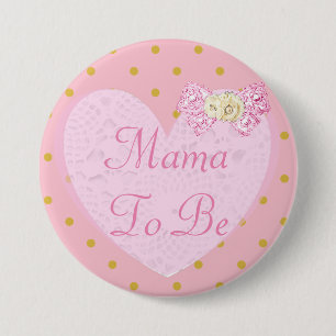 Bóton Redondo 7.62cm Mama to Be Baby Shower Button