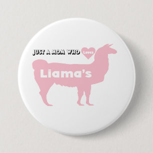 Bóton Redondo 7.62cm Mamãe Llama rosa mãe ama liama