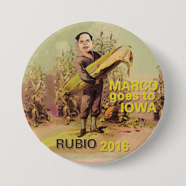 Bóton Redondo 7.62cm Marco Rubio para o presidente 2016 (Frente)