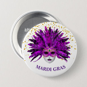 Bóton Redondo 7.62cm Mardi Gras Button Pin