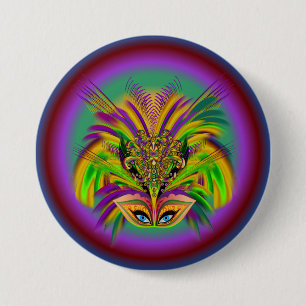 Bóton Redondo 7.62cm Mardi-Gras-Mask-The-Queen-V-3