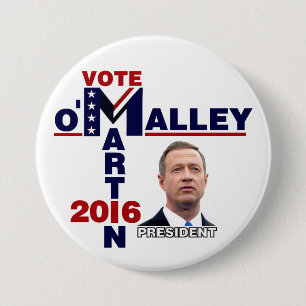 Bóton Redondo 7.62cm Martin O'Malley para o presidente 2016