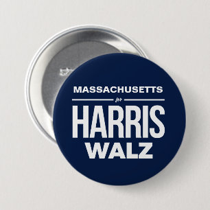 Bóton Redondo 7.62cm Massachusetts para Harris Walz