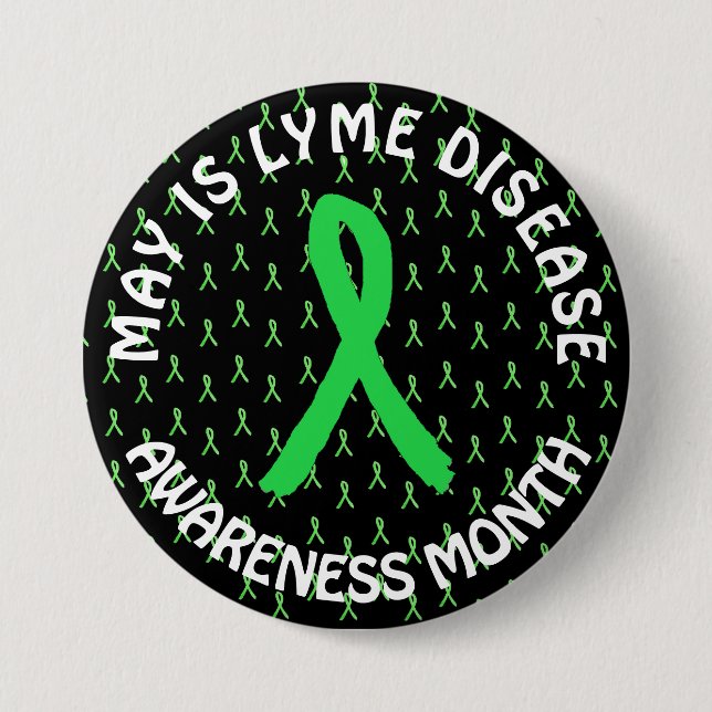 Bóton Redondo 7.62cm May is Lyme Disease Awarness Month Fitas Botão (Frente)
