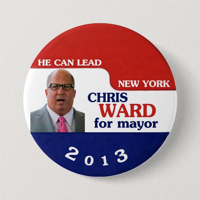 Bóton Redondo 7.62cm Mayor da divisão NYC de Christopher em 2013 (Frente)