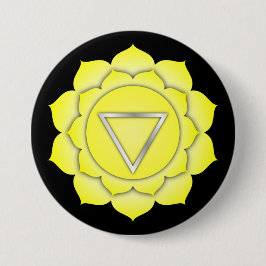 Bóton Redondo 7.62cm Meditação Espiritual De Zen Yoga Chakra Yellow