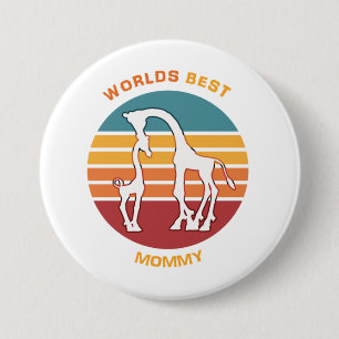 Bóton Redondo 7.62cm Melhor Mamãe do Mundo, Girafas