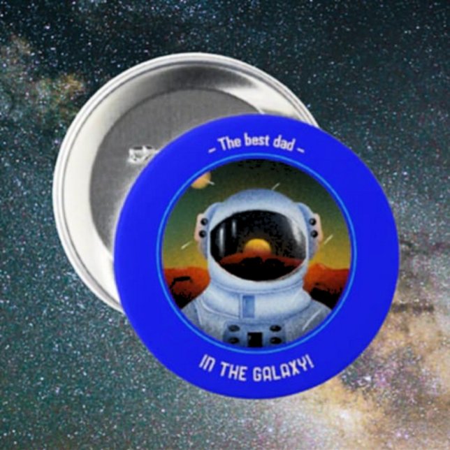 Bóton Redondo 7.62cm Melhor Pai no botão Galaxy (Criador carregado)