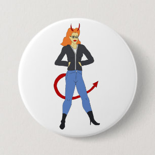 Bóton Redondo 7.62cm menina diabólica