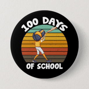 Bóton Redondo 7.62cm Meninos 100 Dias De Escola Meninos Dia 100 Beisebo