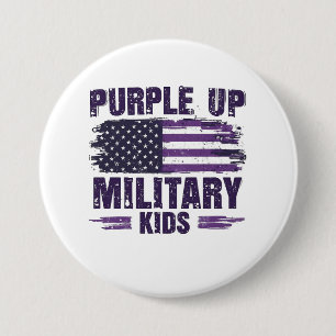 Bóton Redondo 7.62cm Mês de Awreness Militar Roxo