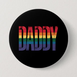 Bóton Redondo 7.62cm Mês do Orgulho Gay do Papai Dia dos Pais LGBTQ Arc