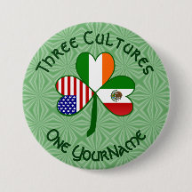 Mexicano Irish American Flags Shamrock Personaliza