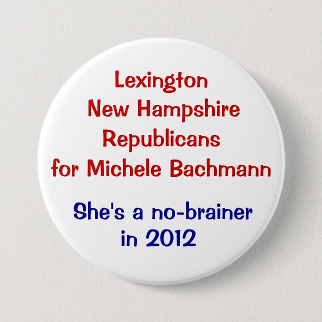 Bóton Redondo 7.62cm Michele Bachmann Lexington New Hampshire (Frente)