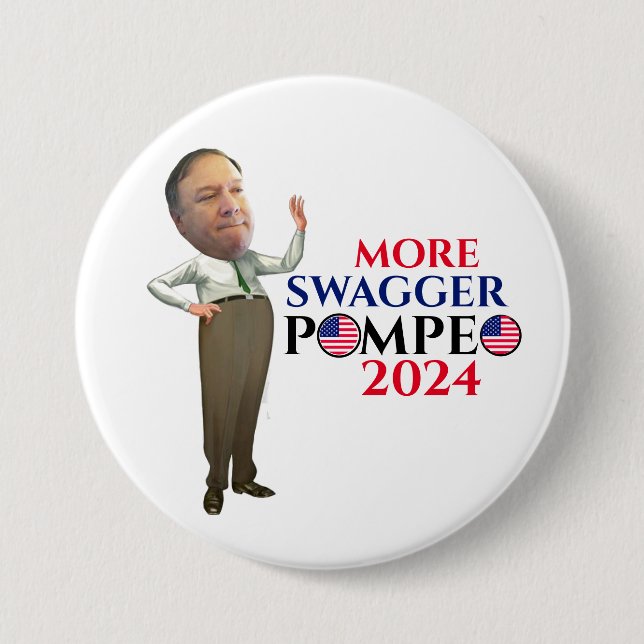 Bóton Redondo 7.62cm Mike Pompeo 2024 (Frente)
