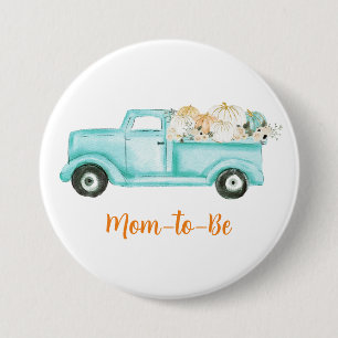 Bóton Redondo 7.62cm Mint Little Pumpkin Chá de fraldas Mãe para Ser