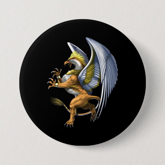 Bóton Redondo 7.62cm Mitologia Grega Griffin (Frente)