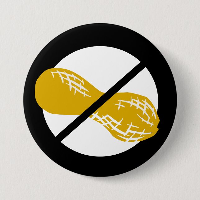 Bóton Redondo 7.62cm Miúdos livres da alergia da porca do amendoim (Frente)