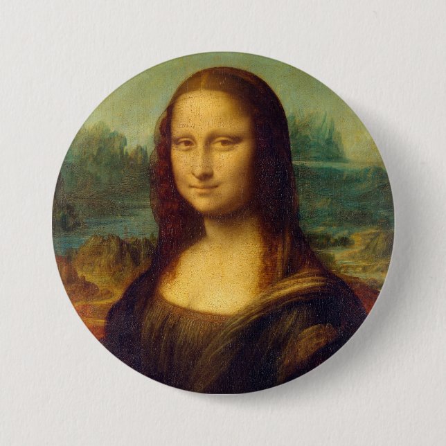 Bóton Redondo 7.62cm Mona Lisa do Da Vinci (Frente)