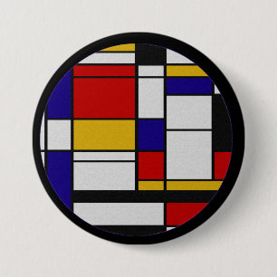 Bóton Redondo 7.62cm Mondrian de Stijl