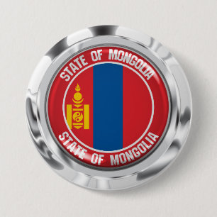 Bóton Redondo 7.62cm Mongólia Round Emblem